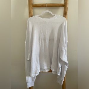 NWT ABERCROMBIE & FITCH OVERSIZED WAFFLE CREWNECK IN WHITE